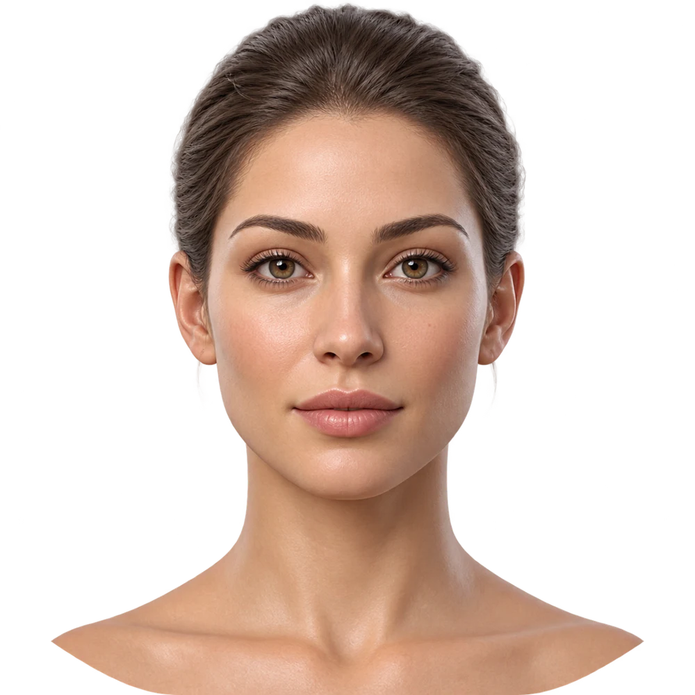 Generated face illustration, not a patient