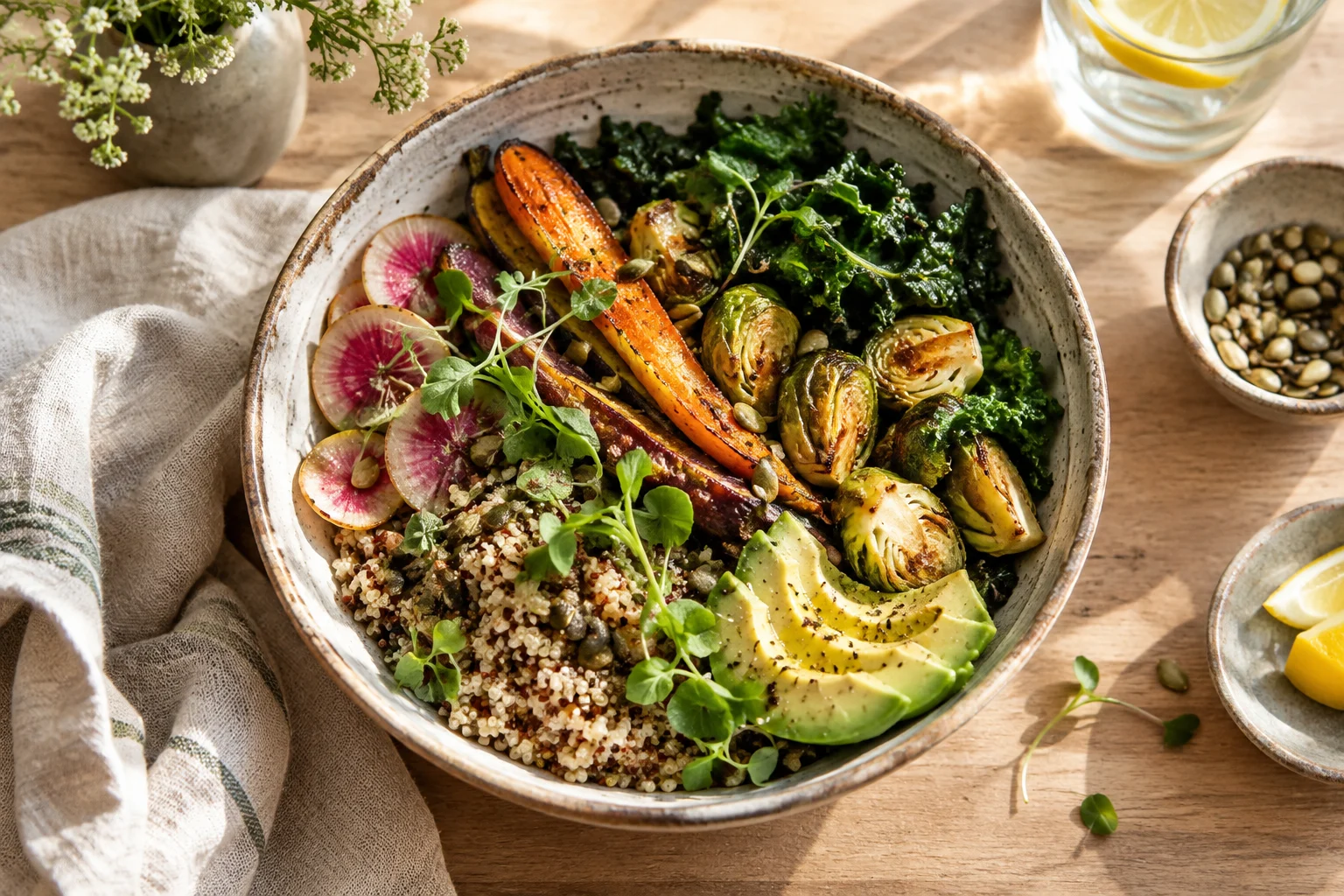 Illustrative vegetable and grain meal